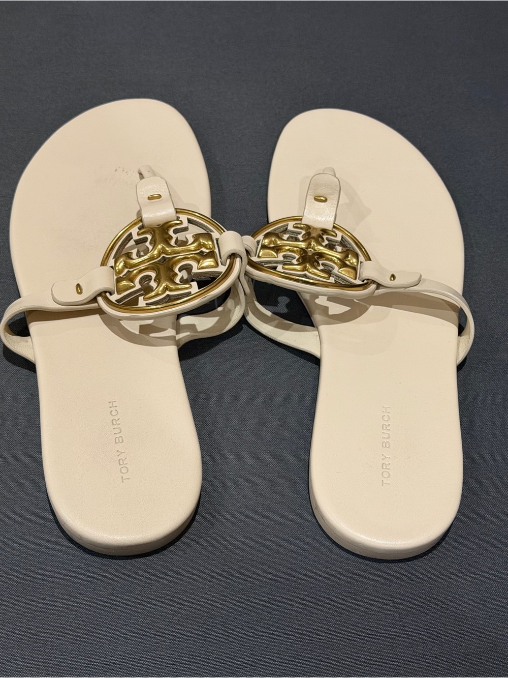 Tory Burch Women's White Miller Leather Thong Sandals